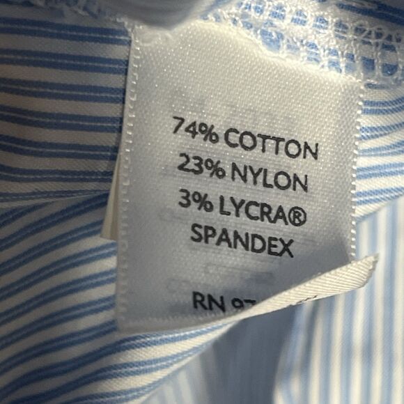 J Jill Blue White  Stripes Long Sleeve Button Front Stretch Shirt Women’s Size L - Picture 5 of 5